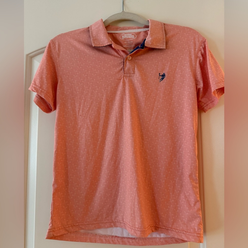 Chalk Talk Boy’s Lacrosse Peach Polo Shirt